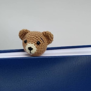 Brown bear bookmark Tiny crochet animals for book lovers gifts