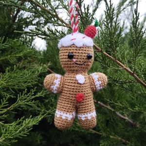 Crochet gingerbread man holiday decor