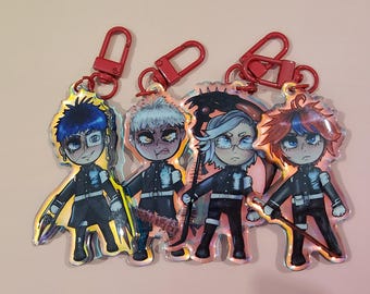 Llavero de 3" de la Academia Hundred Line Last Defense Boys Yugamu Eito Takumi Takemaru