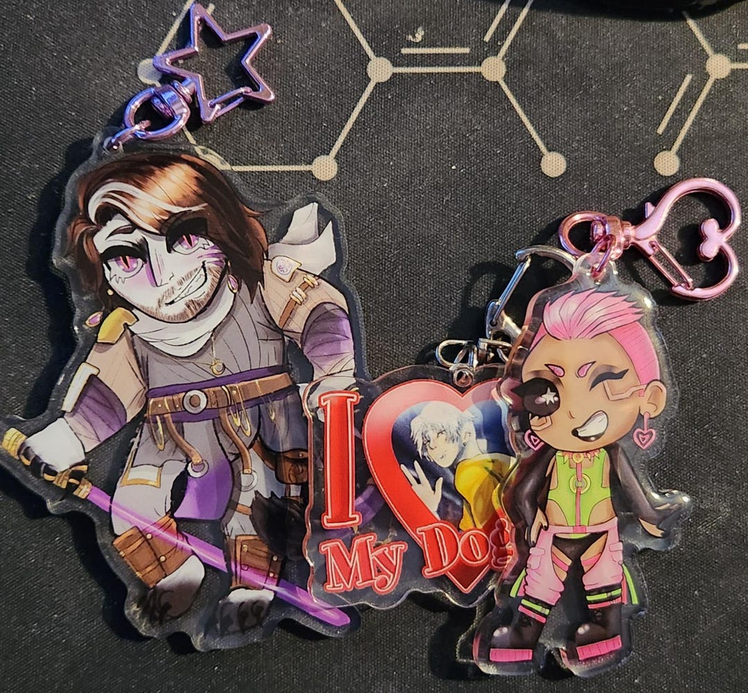 Oc Keychains Custom Character Keychain – Personalized OC & Fan Art, Any Accessories ...