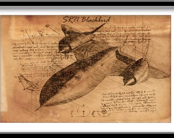 Dibujo digital del avión espía SR71 Blackbird