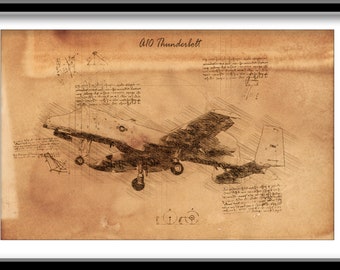 A10 Thunderbolt dibujo aka Warthog