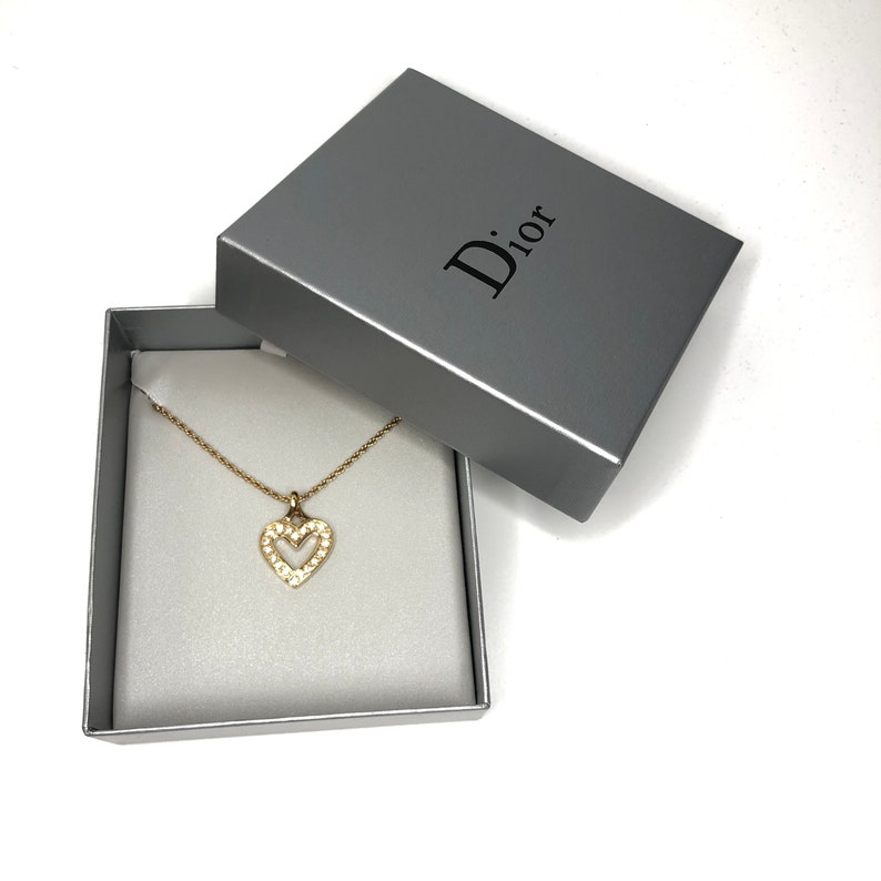 Vintage Christian Dior Heart Shape Necklace Etsy