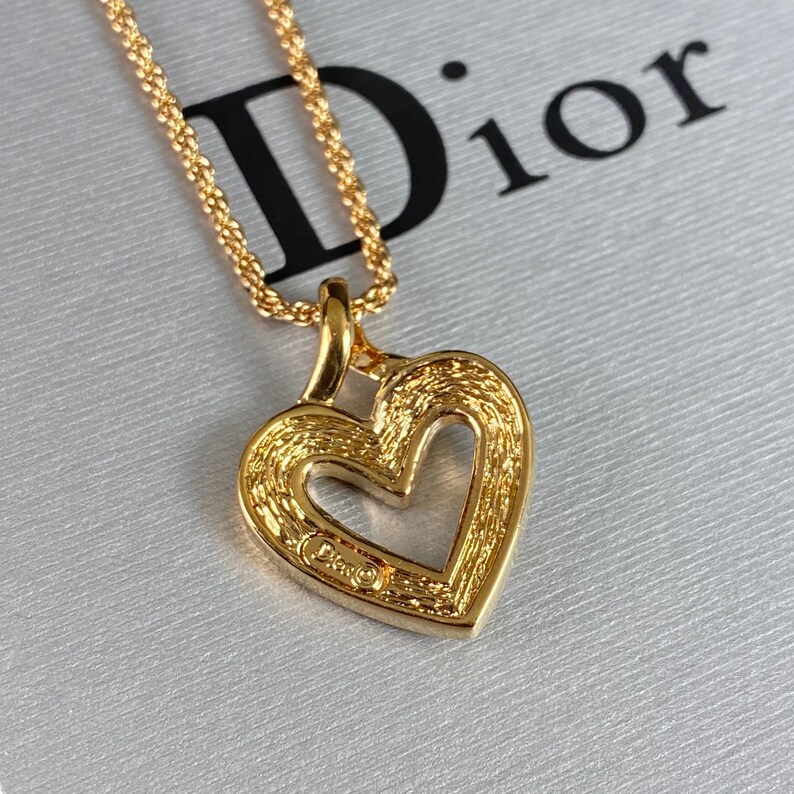 Vintage Christian Dior Heart Shape Necklace Etsy