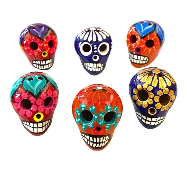 4 Sottobicchieri Con Teschi Di Zucchero Messicani (Calavera) - Design Pretty Gift #8780, 9,5x9,5 Cm