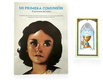 Mi Primavera Comunion Cetecismo del Nino Librito mit Tarjeta de Oracion Laminada