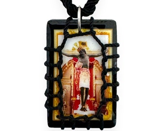 Black Christ of Esquipulas Wooden Wood Scapular Necklace Pendant Cristo Negro del Veneno Esquipulas  Collar Religious Catholic Gift