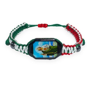 St. Jude Thaddeus Red Green White Corded Braided Adjustable Bracelet Religious Gift Unisex Women's Men's San Judas Tadeo Pulsera Catholic