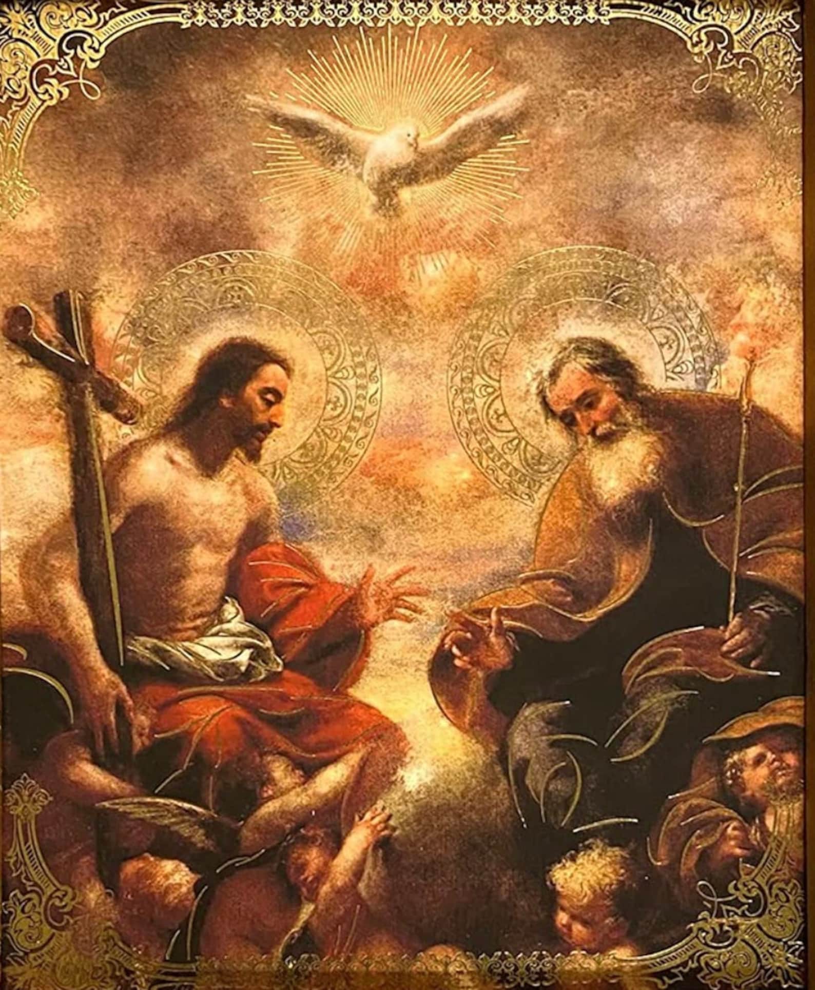 The Father Son And Holy Spirit In Latin Holy Trinity Father Son Holy Spirit Unframed Picture Print Ready to Be