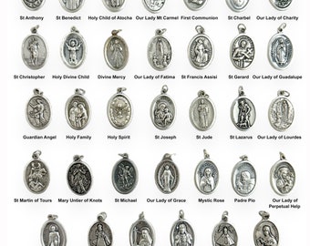 Saints Medal Pendant Black String Necklace St Jude Virgin Mary Guadalupe St Michael Jesus Miraculous Benedict St Christopher Fatima Atocha