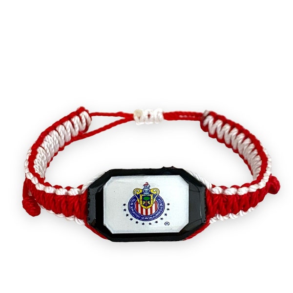 Chivas Soccer Guadalajara Mexico Pulsera ajustable trenzada con cable Regalo Unisex Mujer Hombre Adolescente Accesorio deportivo Recuerdo Coleccionable