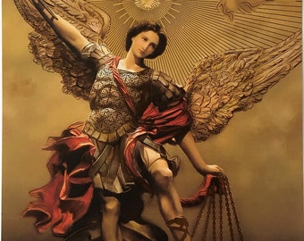 St. Michael Archangel Unframed Picture Print Ready to be Framed Catholic Christian Wall Art Home Décor Religious Art San Miguel Arcangel