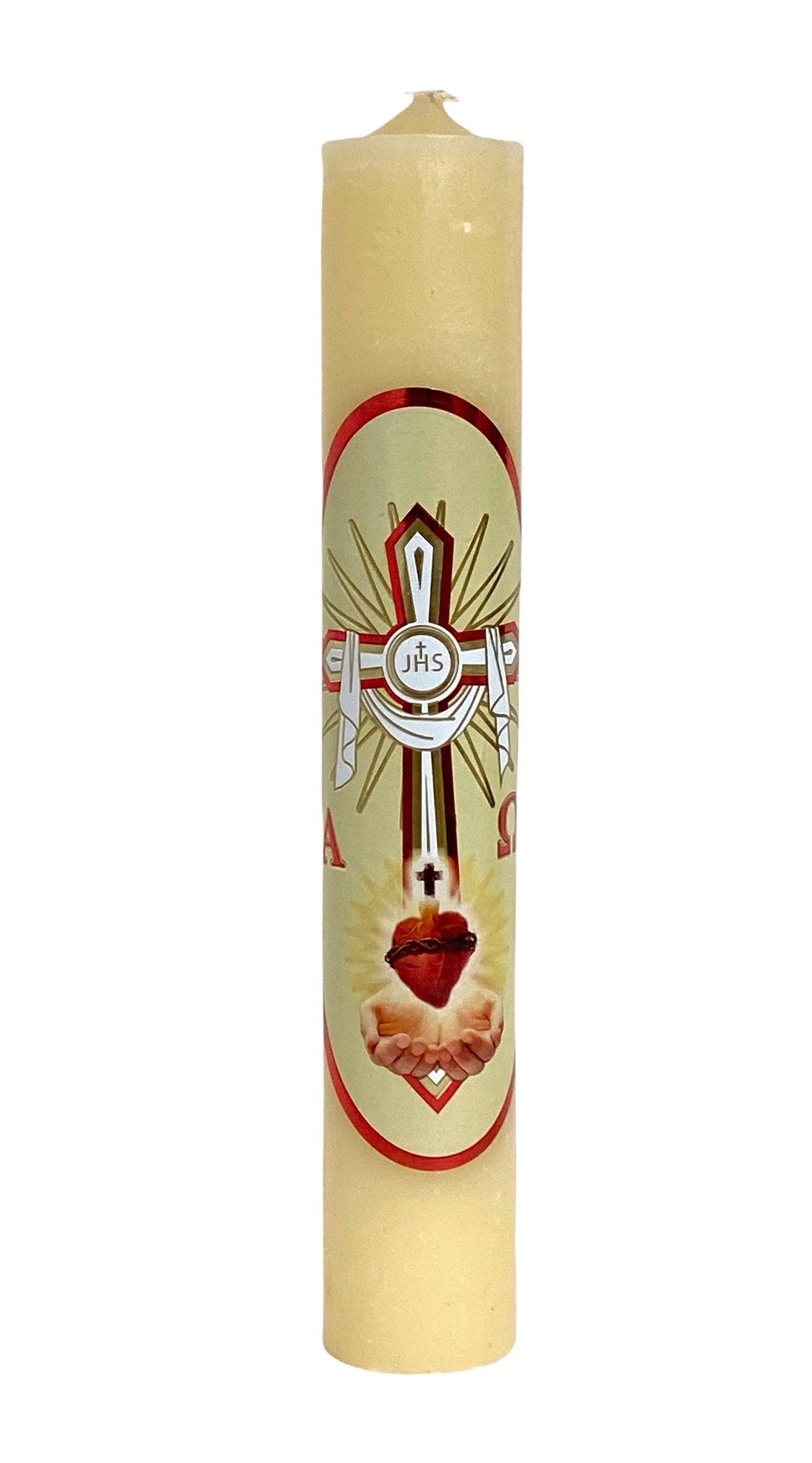 Cirio Paschal Candle Easter Lent Cirio Pascual Sacred Heart Etsy