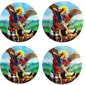 20 Pieces St. Michael Archangel Round Stickers Religious Catholic Patron Saint of Police Military Spiritual Warrior Champion of Justice