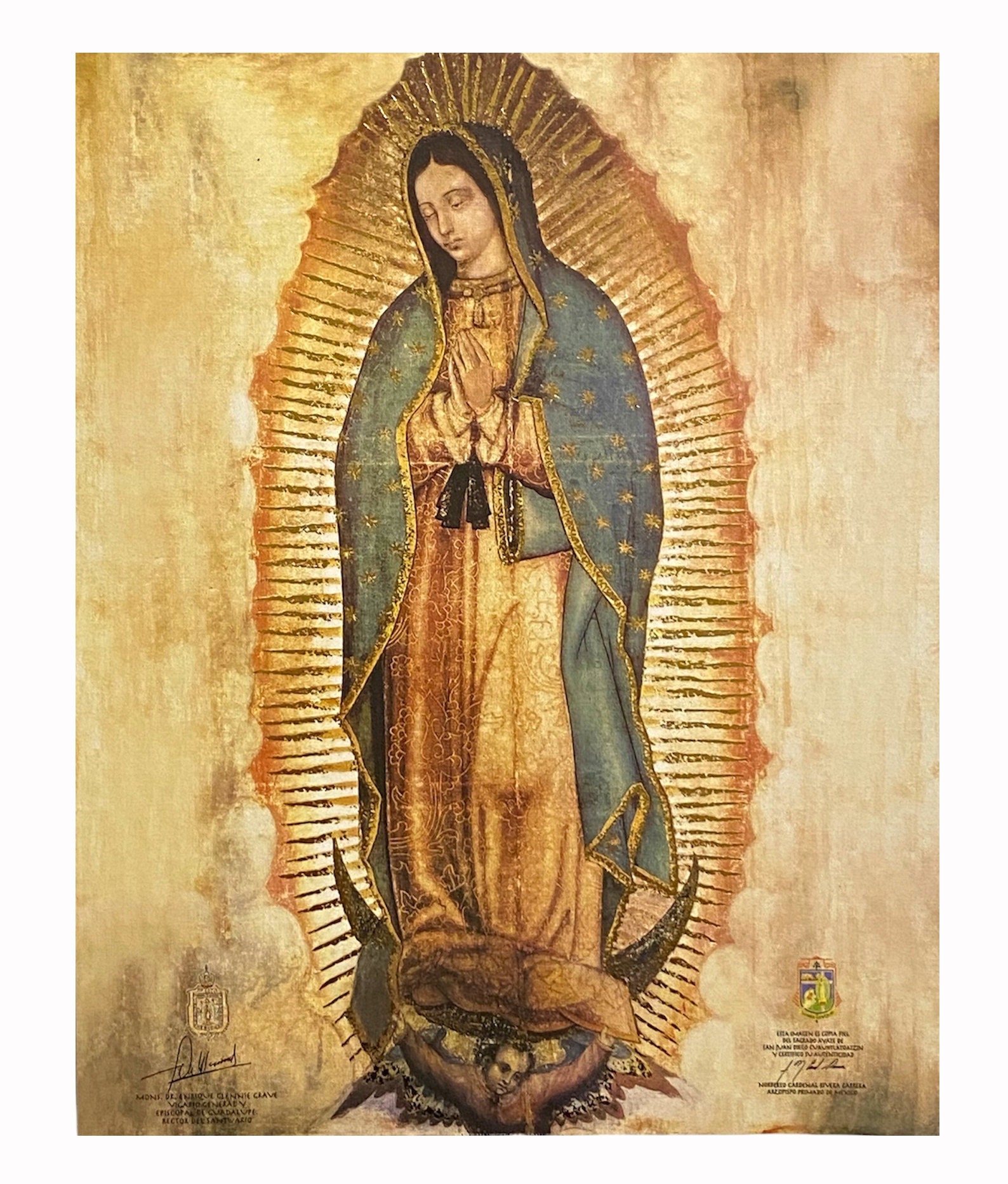 Nuestra Señora de Guadalupe Virgen Sin Marco Imagen Impresa Lista para Ser  Enmarcada Católica Cristiana Pared Arte Del Hogar Decoración Arte Religioso