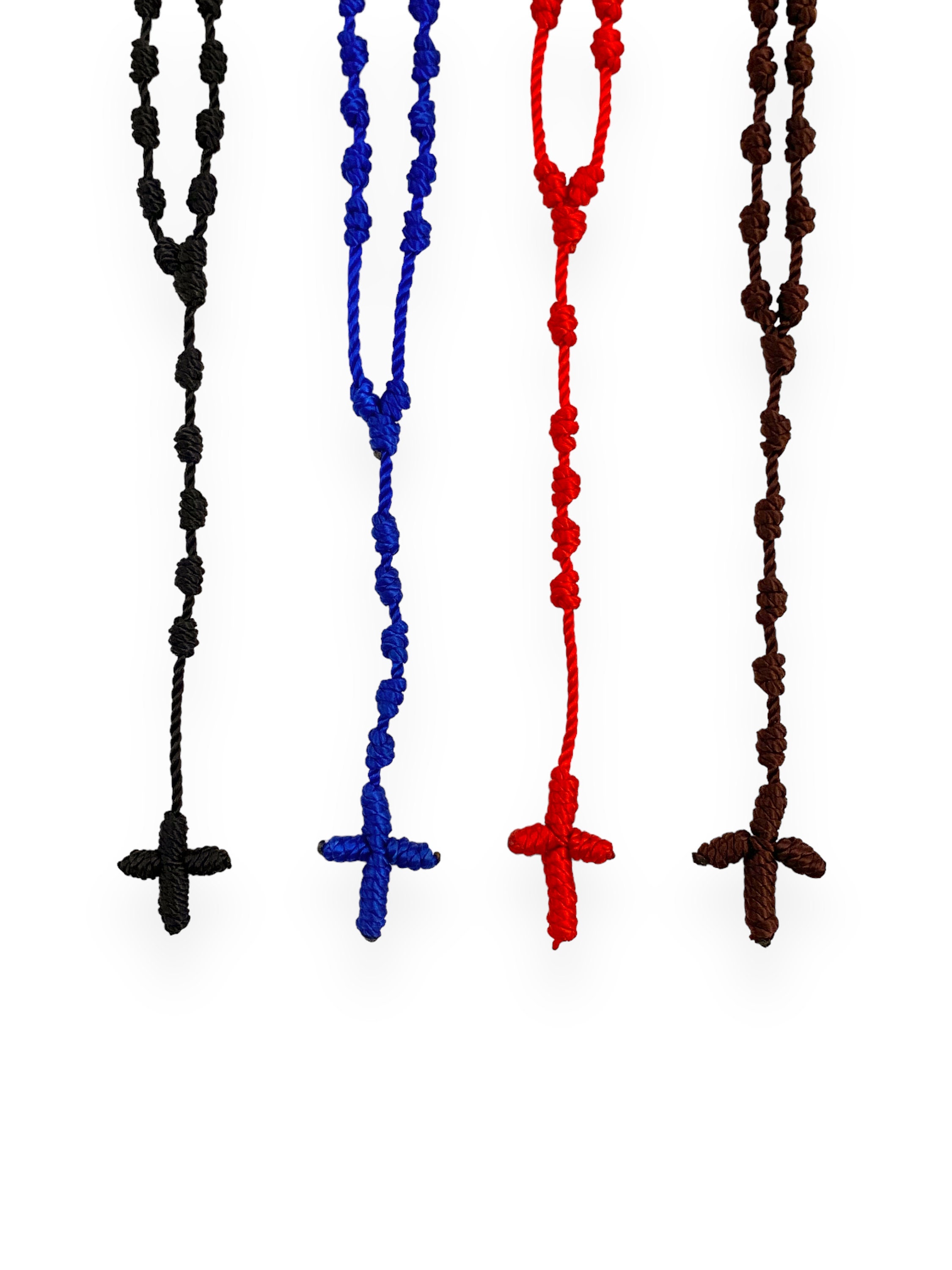 Twine Braided Knotted Rosary Necklace Prayer Corded Roped Catholic