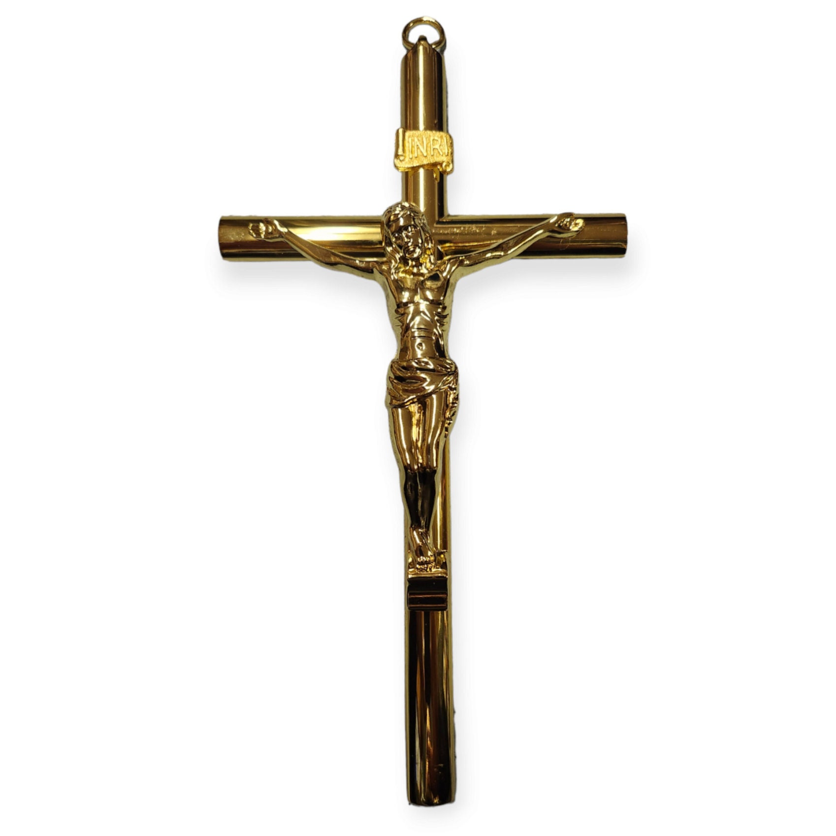 Croix en métal doré tonifié Crucifix 9 Home Decor chrétien religieux  catholique cadeau Cruz Crucifijo Communion Confirmation cadeau de mariage -   France