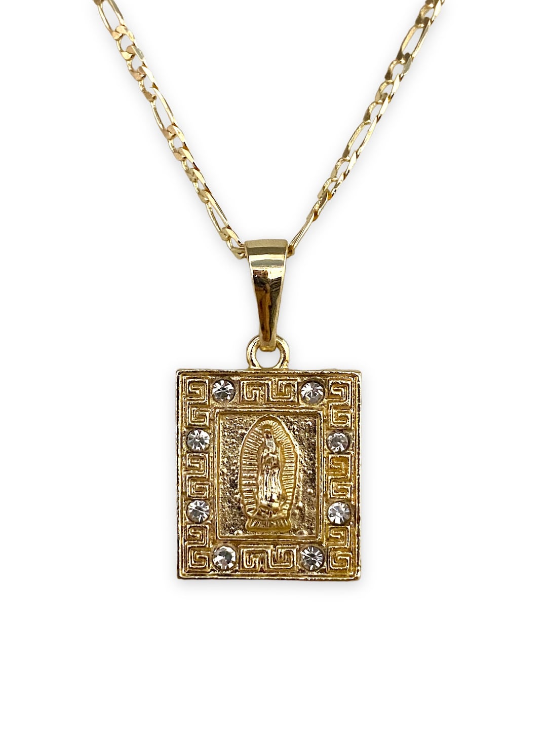Our Lady of Guadalupe Virgin Mary 14K Gold Plated Pendant Charm With ...