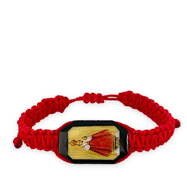 Infant Jesus of Prague Child Red Adjustable Corded Braided Bracelet El Niño Jesus de Praga Pulsera Catholic Religious Gift Unisex