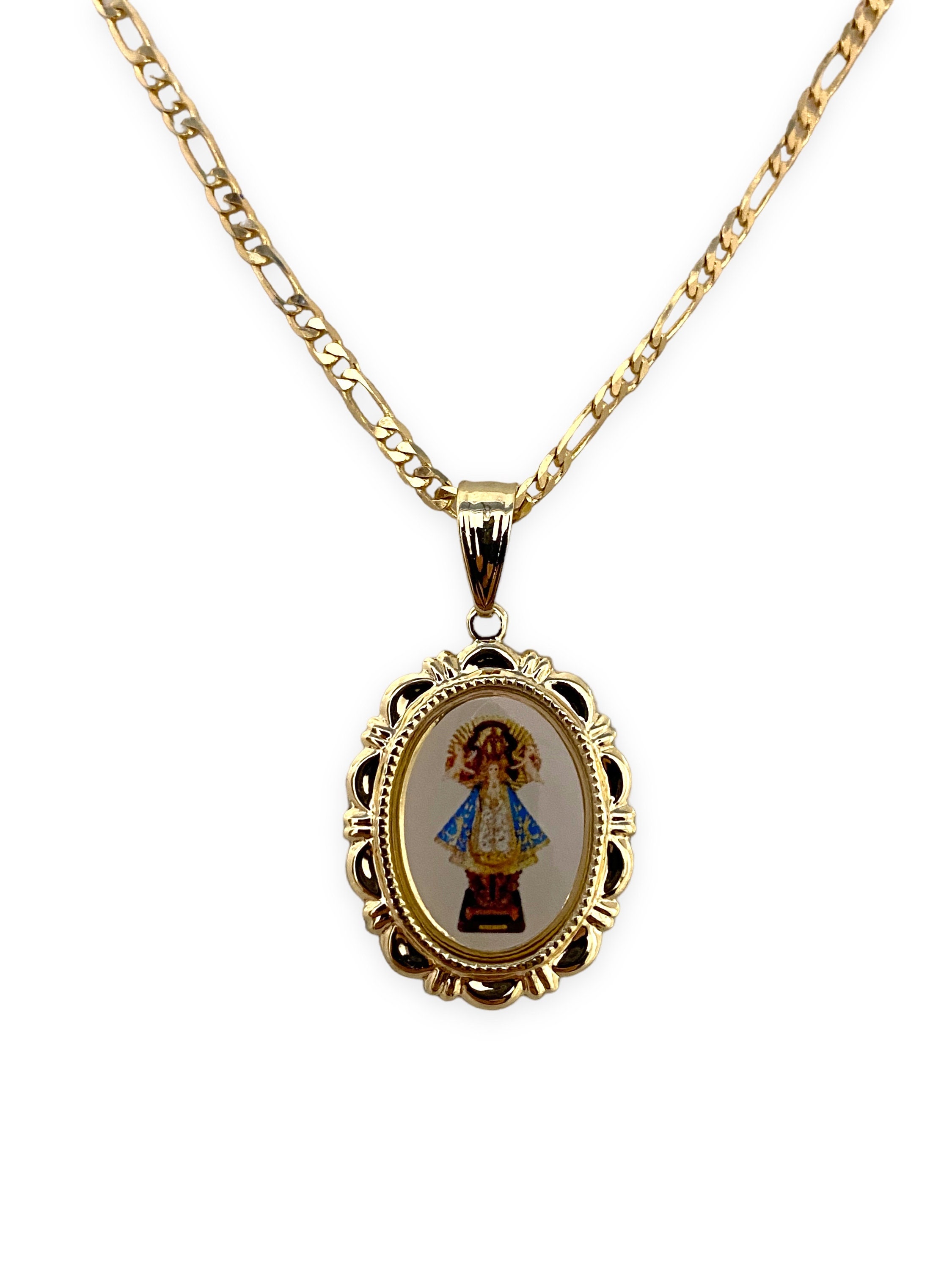 Our Lady of San Juan De Los Lagos Virgin Gold Plated Pendant Charm