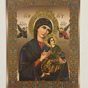 Our Lady of Perpetual Help Virgin Jesus 12" x 16" Unframed Wall Art Print Poster Picture Catholic Décor Religious Virgen Perpetuo Socorro