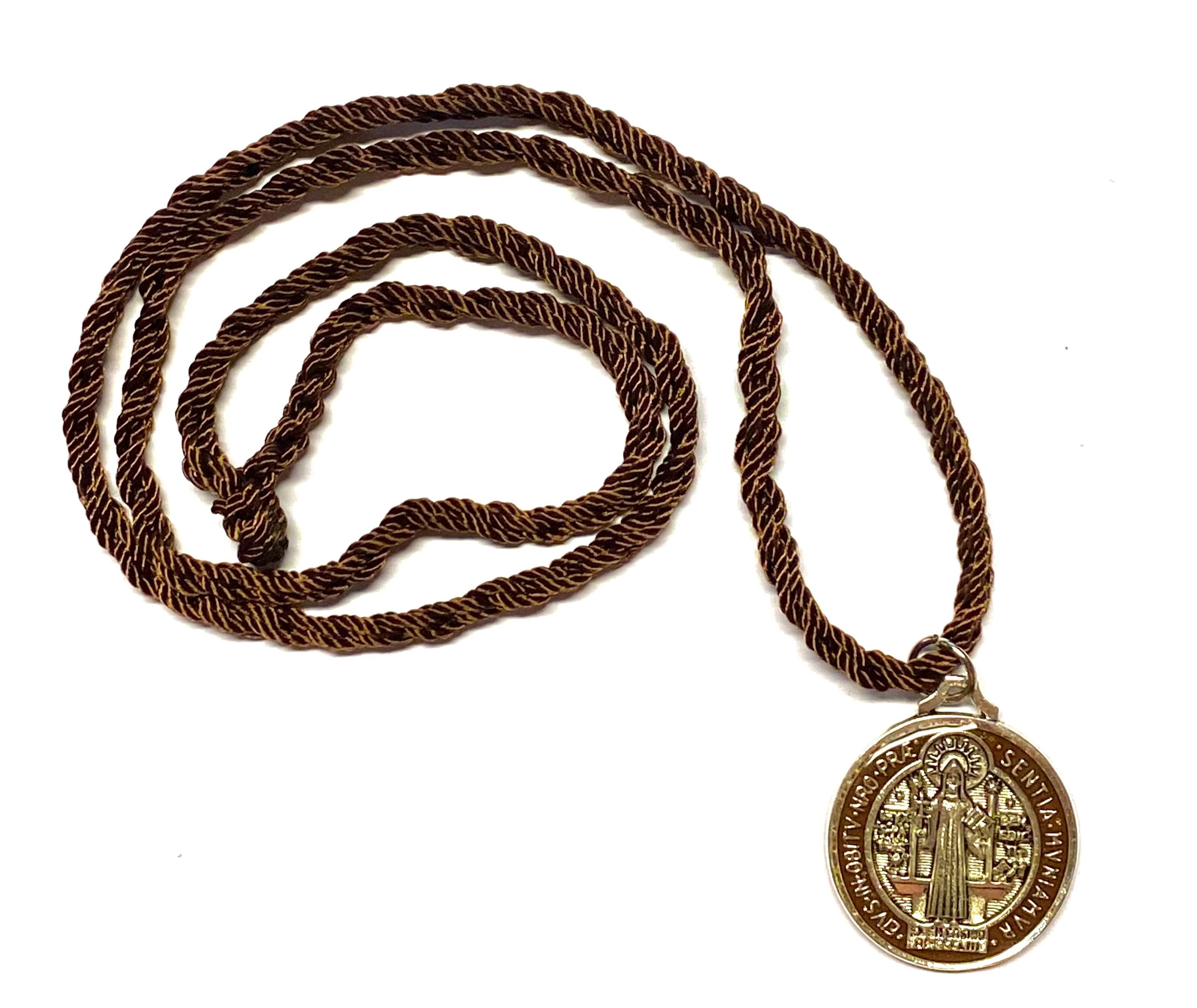 Medalla: San Benito Abad Esmaltado (13mm) - Joyería Collados