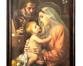 Holy Family Joseph Virgin Mary Baby Jesus Picture Frame Wall Art Home Décor Catholic Art Religious Gift Sagrada Familia Imagen Cuadro Virgen