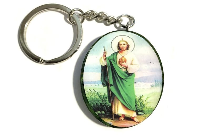 St Jude of Thaddeus Keychains Party Favors Gifts Baptism Christening Funerals First Communion Confirmation Wedding