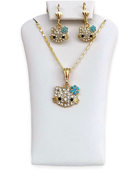 Kids Girls Child Pearl Beads Shape lightining Necklace Sanrio hello kitty  girl jewelry necklace set children's gift set