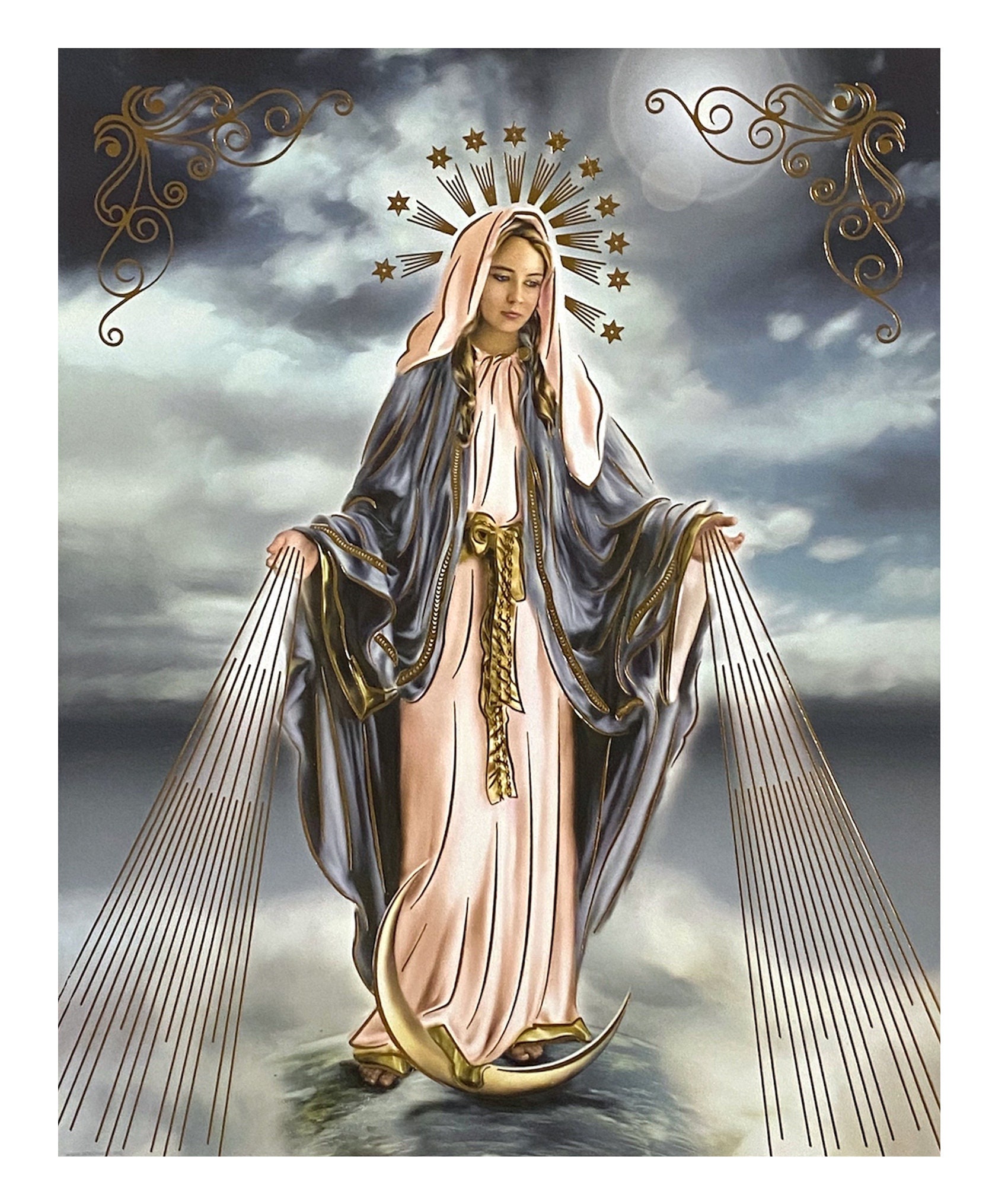 Our Lady of Grace Virgin Unframed Print Catholic Christian Etsy