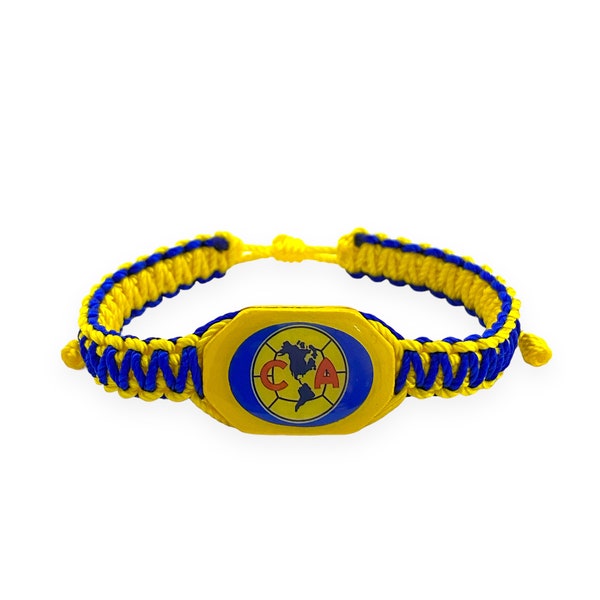 Club America Las Aguilas del America Soccer Braided Corded Adjustable Bracelet Gift Unisex Women's Men's Teens Sport Accessory Collectible