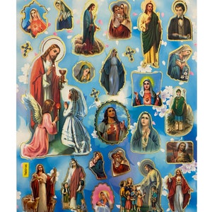 Catholic Religious Stickers St Jude Blessed Virgin Mary Jesus Sacred Heart of Jesus Crucifixion St Patrick Good Shepherd Immaculate Heart