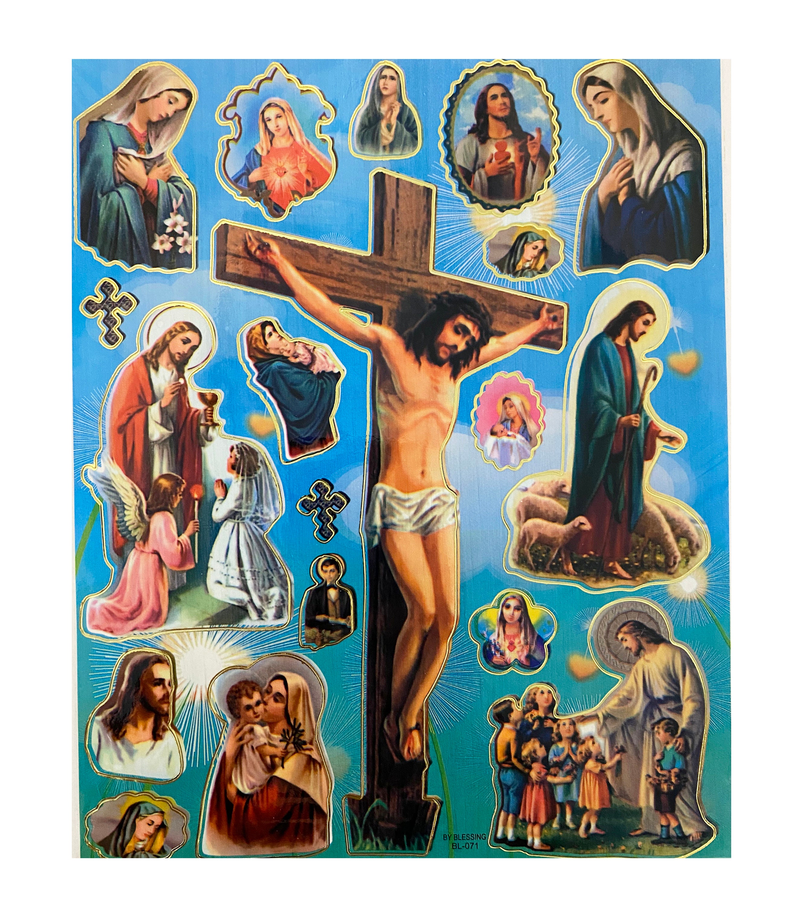Catholic Religious Stickers Jesus Cross, Virgin Mary, Madonna of the  Streets, Good Shepherd, Immaculate Heart Mary Crucifixion Sacred Heart -   Israel