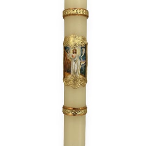 Cirio Paschal Candle Jesus Christ Resurrection Easter Lent Cirio Vela Pascual Holy Week Semana Santa 7" x 1" Prayer Candle Vigil Memorial