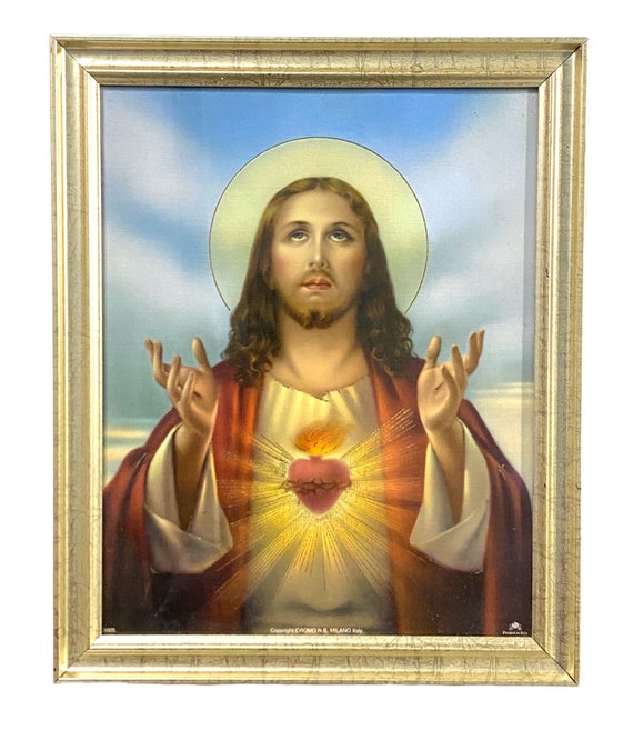Sacred Heart of Jesus Picture Frame Wall Art Room Home Décor Etsy