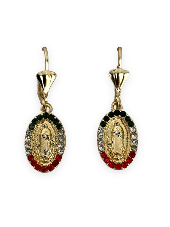Our Lady of Guadalupe Virgin Mary Gold Plated Earrings Aretes Oro Laminado  Catholic Jewelry Religious Christmas Birthday Mother's Day Gift -   Canada