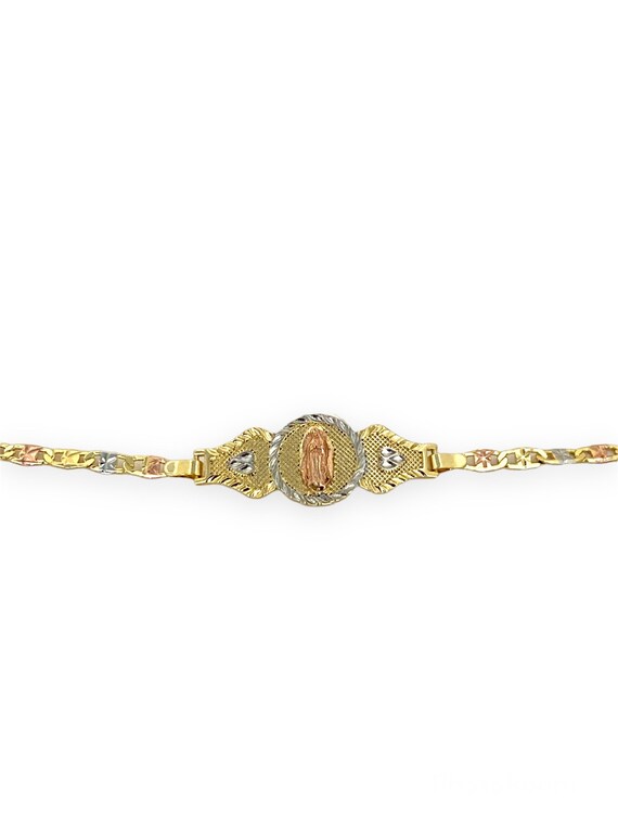 Tri Color Our Lady of Guadalupe Virgin Mary 14K Gold Plated