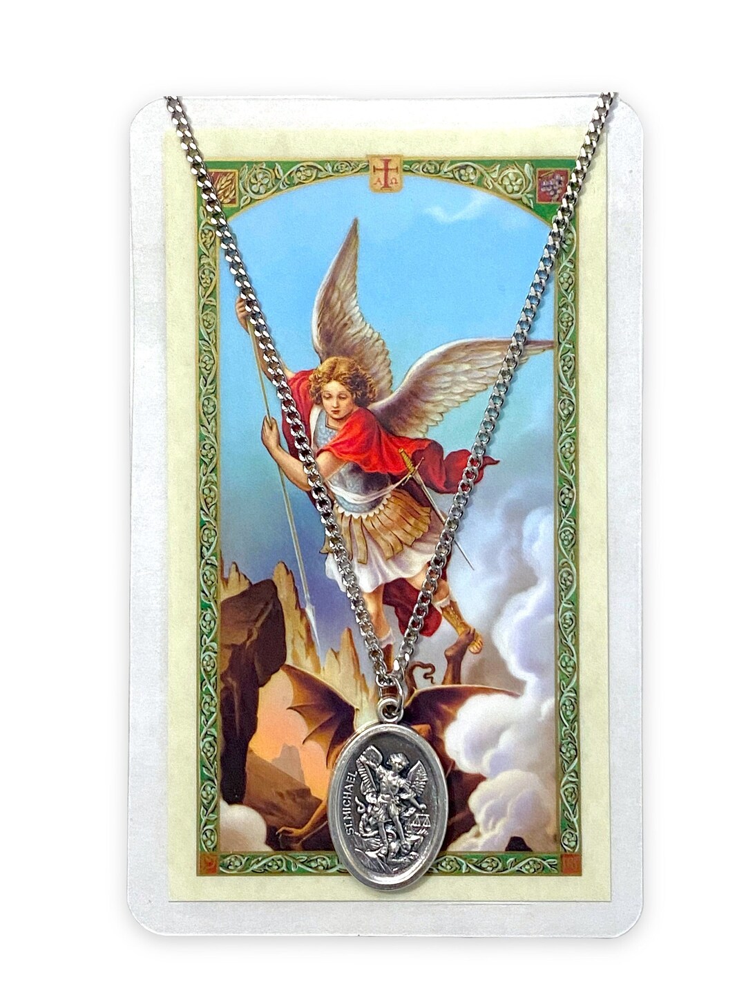St Michael Archangel English Spanish Holy Laminated Prayer Card ...