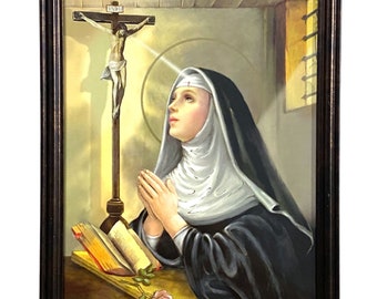 Saint Rita of Cascia Picture Frame Wall Art Home Décor Santa Rita de Casia Imagen Cuadro Catholic Art Religious Gift