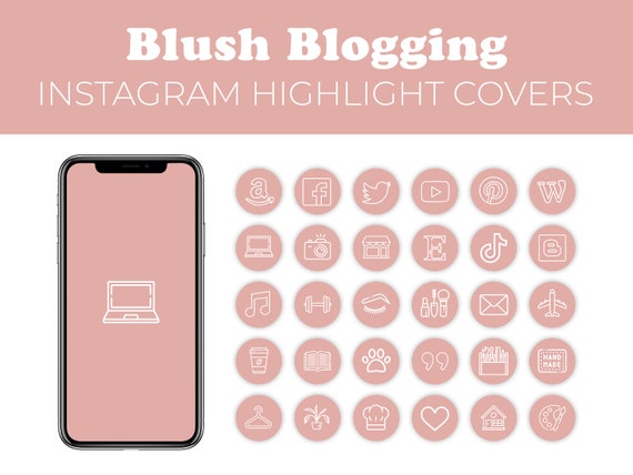 Blogging Instagram Highlight Covers Blush Pink Blogger | Etsy