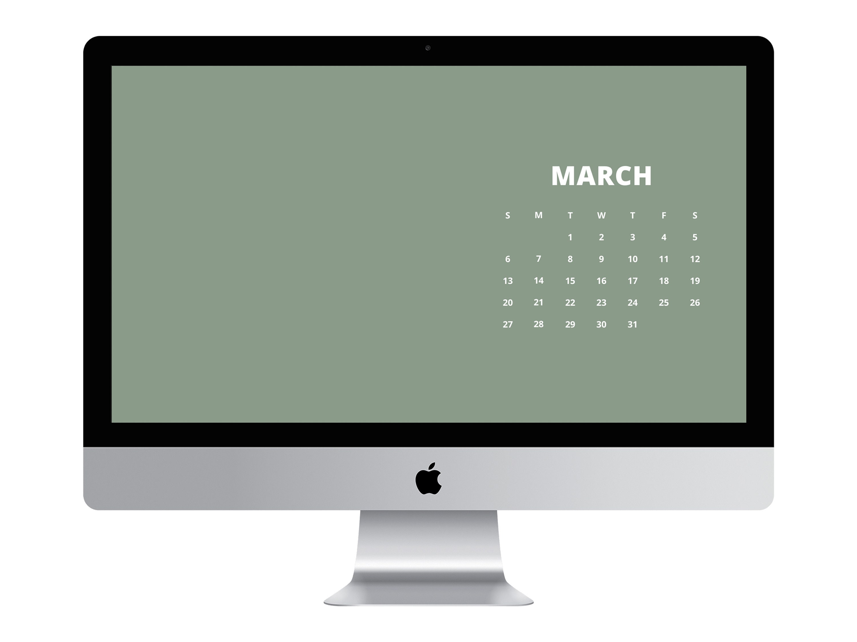 Download Black and White Minimalist Calendars Laptop Wallpapers Monthly