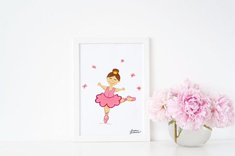 Cute Wall Art Princess Wall Art Girly Wall Art Blush Pink Wall Art Ballet Wall Art Nursery Ballerina Room Decor Pink Dancer Princess