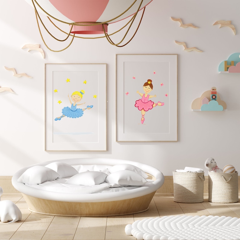 Cute Wall Art Princess Wall Art Girly Wall Art Blush Pink Wall Art Ballet Wall Art Nursery Ballerina Room Decor Pink Dancer Princess