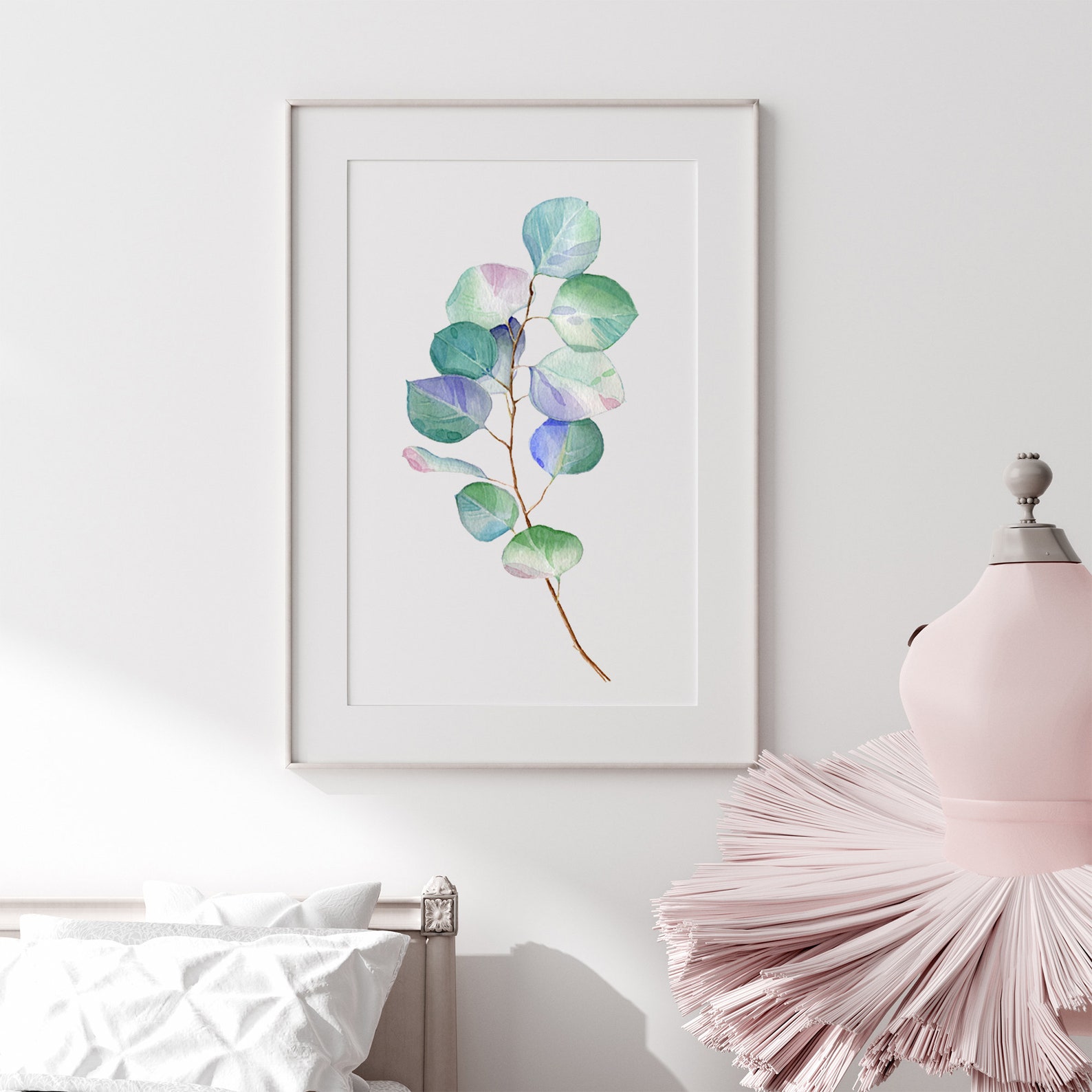 Eucalyptus Wall Art Green Branch Wall Art Greenery Print Etsy
