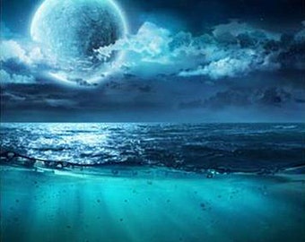 Moon Over Ocean Etsy Moon Over Ocean Etsy