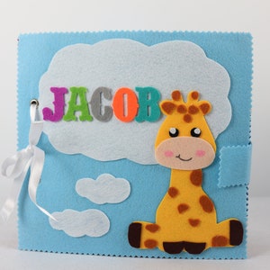 Felt book for toddler, interactive quiet book, personalized baby gift, montessori toy, personalized gift