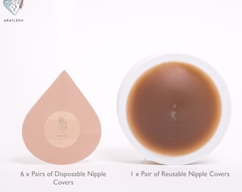 Paquete combinado de cubre pezones - Empanadas desechables para pezones y cubre pezones reutilizables de silicona