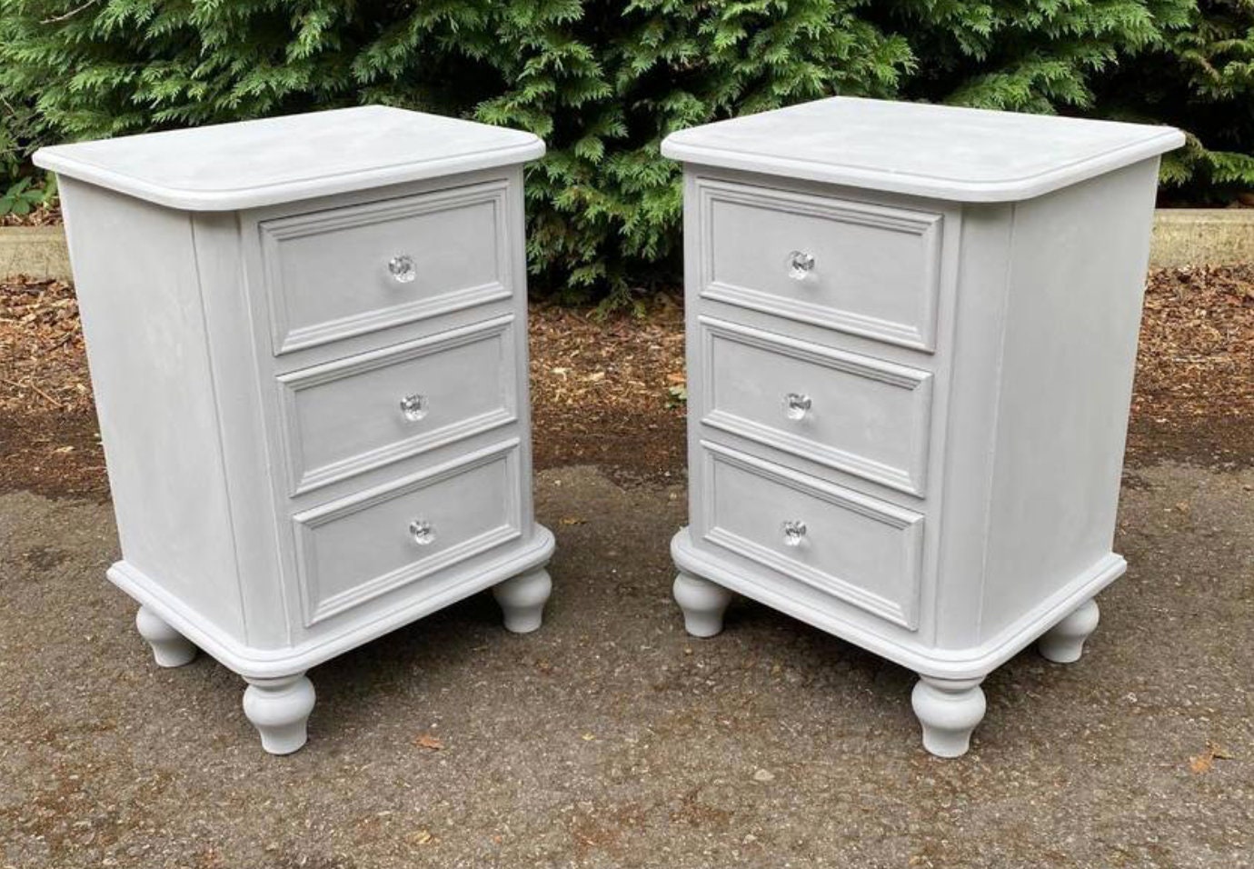 Pair of Victorian Style Chicago Grey Bedsides Etsy