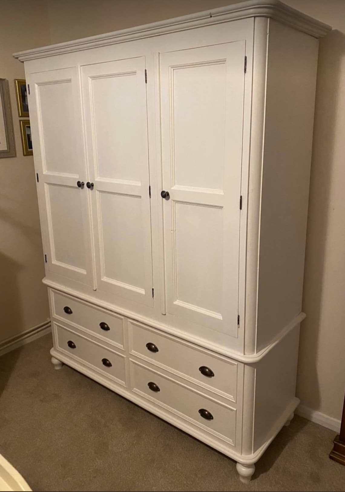 White Triple Victorian Wardrobe Etsy