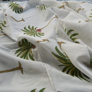 hand blocked indian palm tree print